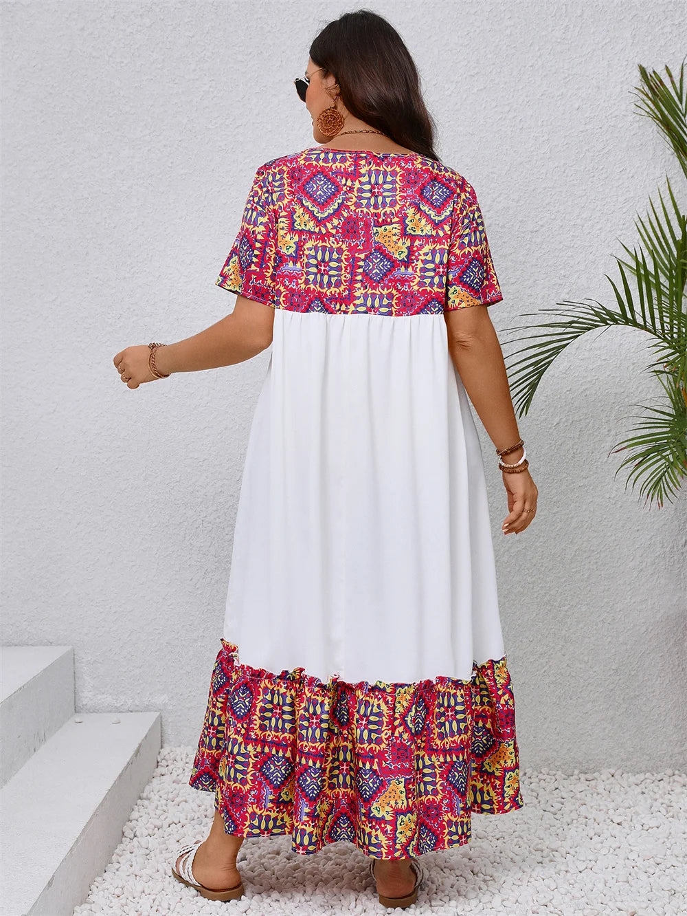 Plus Size Bohemian A-line Swing Maxi Dresses