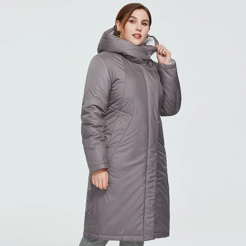 Women's and Plus Size Parka Coat Hooded Camel Fur